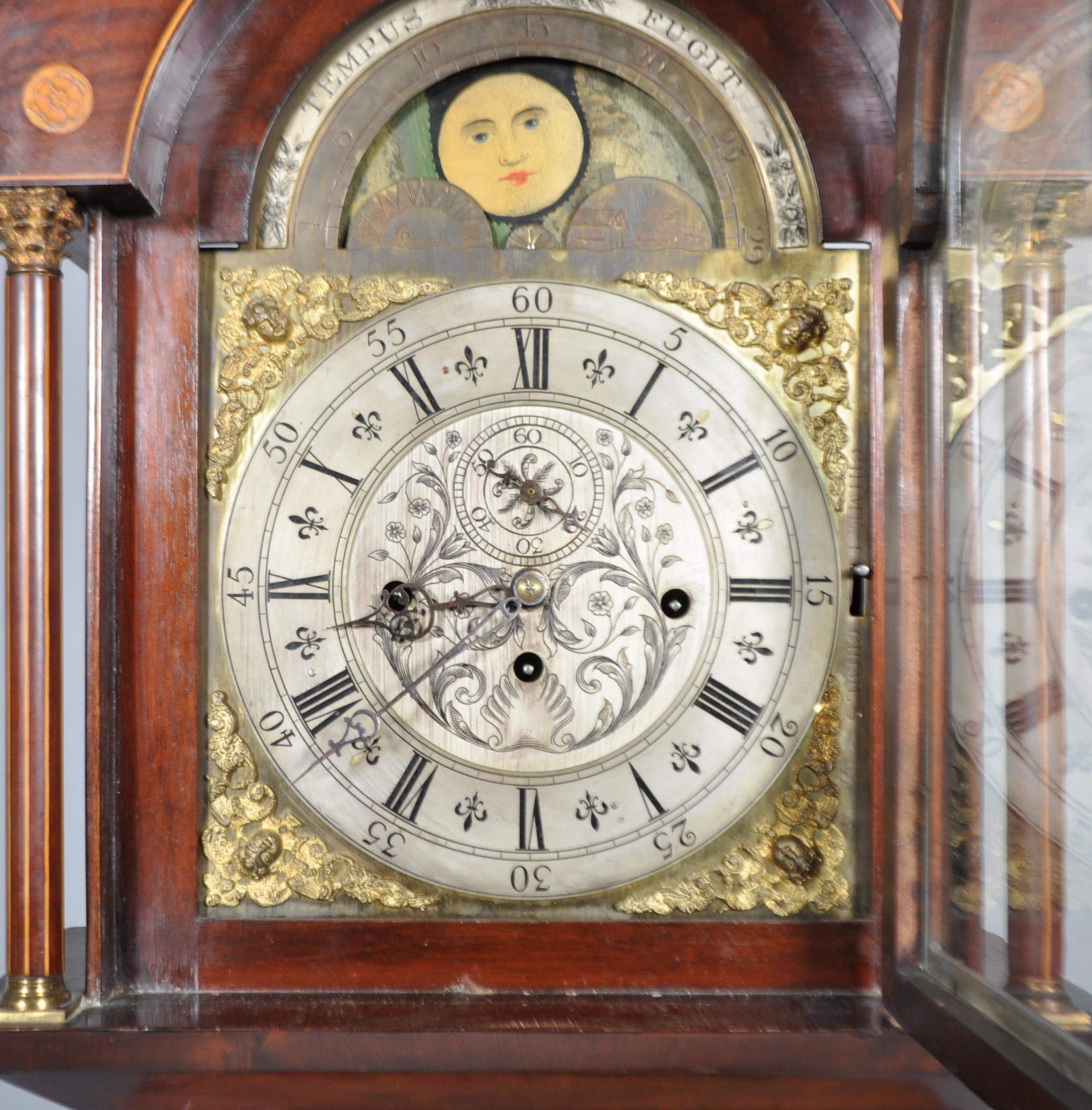 An early 19th century mahogany longcase clock, the 32cm silvered chapter ring with Roman numerals, - Image 2 of 6