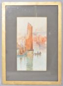 Early 20th century Continental School, sailing boats in a dock, signed indistinctly lower right,