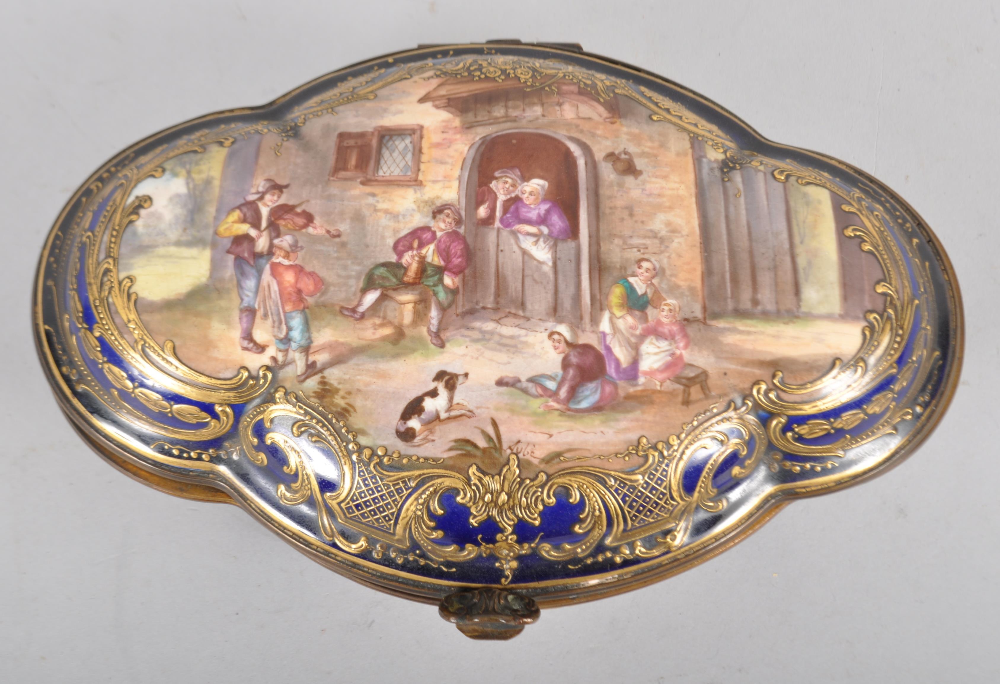 A Sevres style quatrefoil gilt metal mounted box and cover, early 20th century, - Image 2 of 6