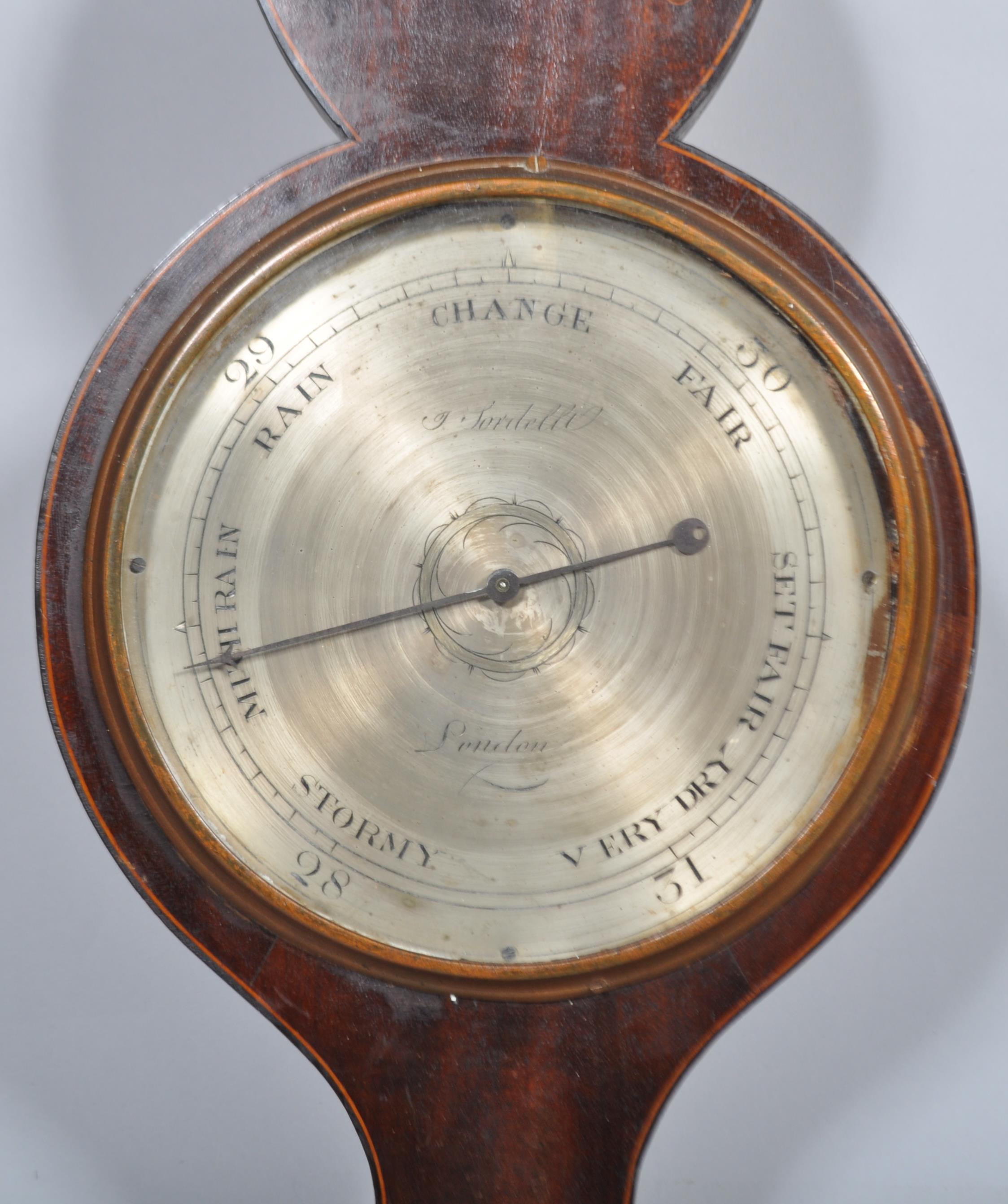 A mahogany inlaid mercury wheel barometer by Sordelli, London, - Image 2 of 2