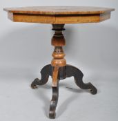 A late 19th century octagonal Sorrento occasional table,
