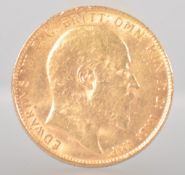 A loose full sovereign coin, dated 1909