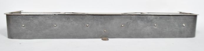 A 19th century steel fender with warming shelf,