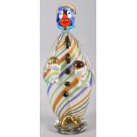 A Murano style glass model of a clown, signed S Sigeiozelto (?) to base,
