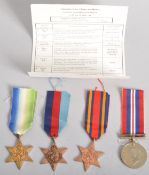 Four Second World War medals, comprising : The 1935-49 Star; The Atlantic Star; The Burma Star,