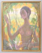 Nora Gower, portrait of a female nude, oil on board, circa 1975, signed lower right, framed,