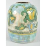 A Royal Doulton Brangwyn Ware pottery vase, circa 1920, incised flowers,