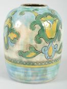 A Royal Doulton Brangwyn Ware pottery vase, circa 1920, incised flowers,