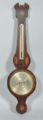 A mahogany inlaid mercury wheel barometer by Sordelli, London,