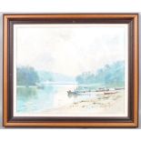 Mark Gibbons, Low Tide at Dittisham, oil on canvas, signed lower right, framed,
