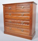 An early 20th century mahogany chest of two over three drawers,