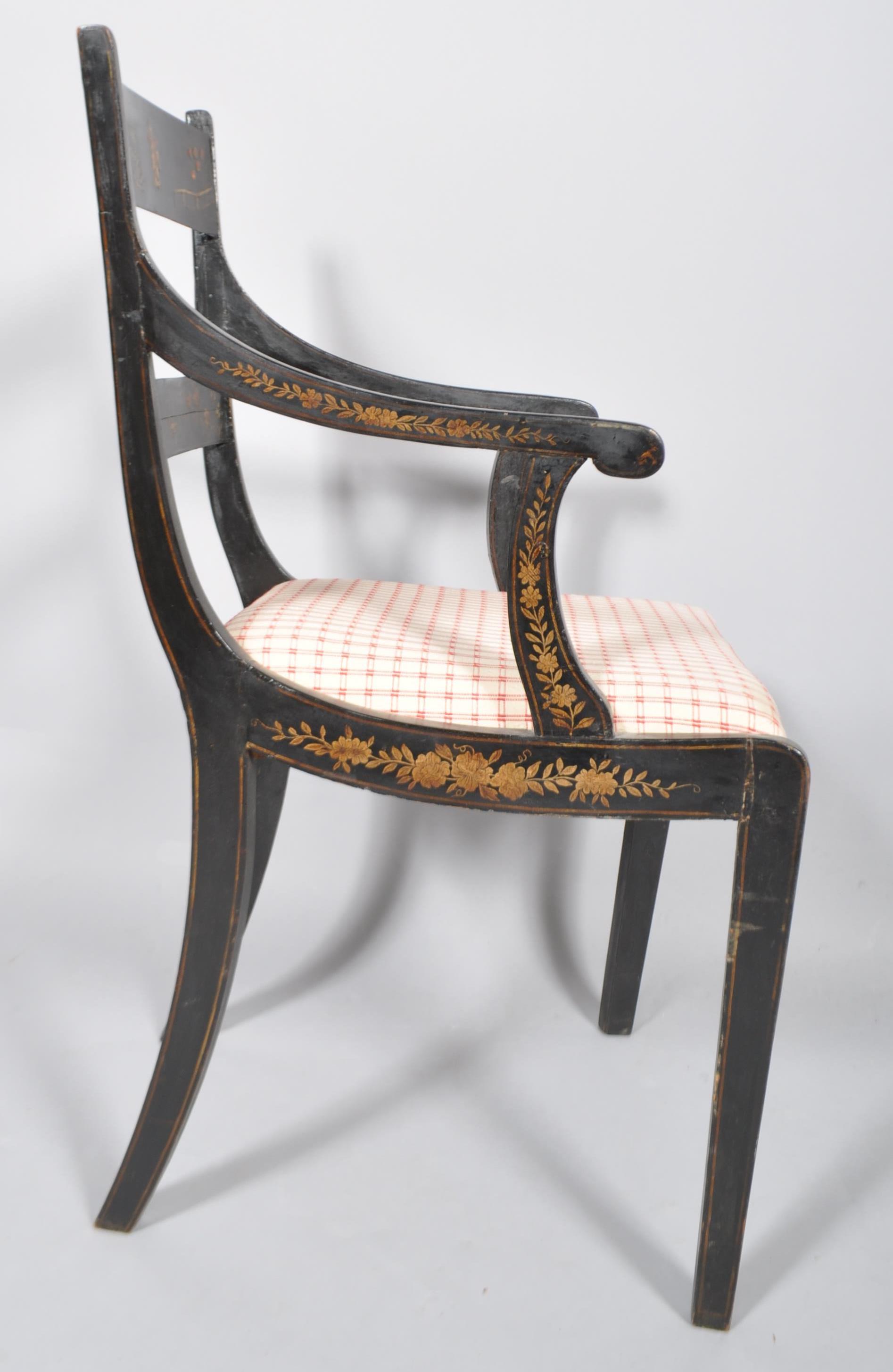 A regency-style japanned armchair, - Image 4 of 4