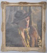 Nora Gower, portrait of a fashionably dressed Art Deco lady, oil on canvas, signed lower left,