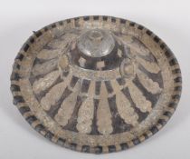 An Ottoman leather and metal-mounted Kalkan, of conical form,