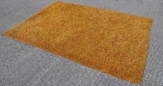 Heals & sons vintage orange shag pile rug Label to verso
