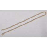 A yellow metal 17" belcher chain, the bolt ring stamped 9k,