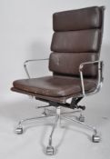 After Charles & Ray Eames - A contemporary EA219 soft pad type office swivel chair raised on tilt