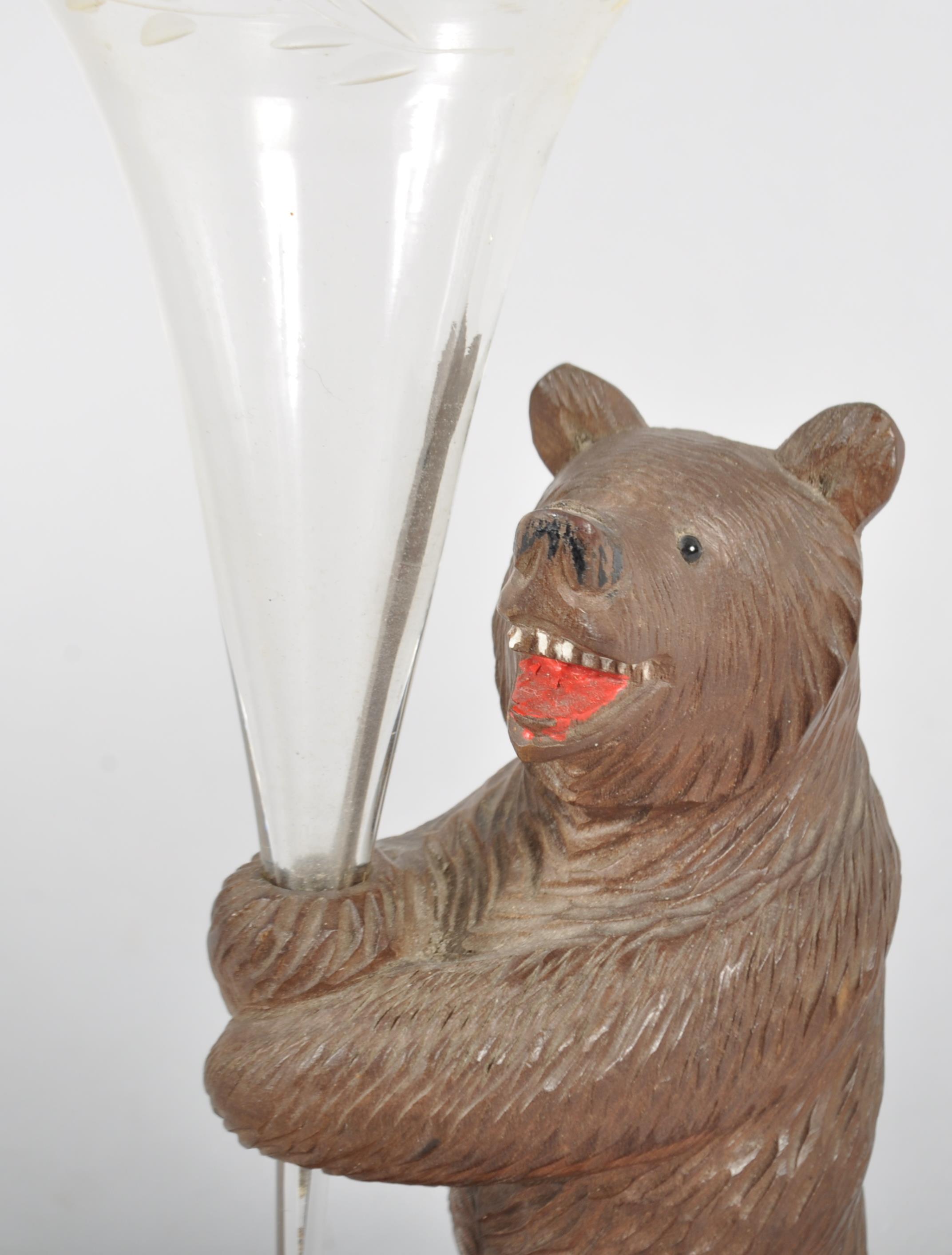 A carved Black Forest style bear vase, - Image 2 of 2