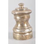 A silver pepper grinder, London 1976 (maker Da-Mar Silverware),