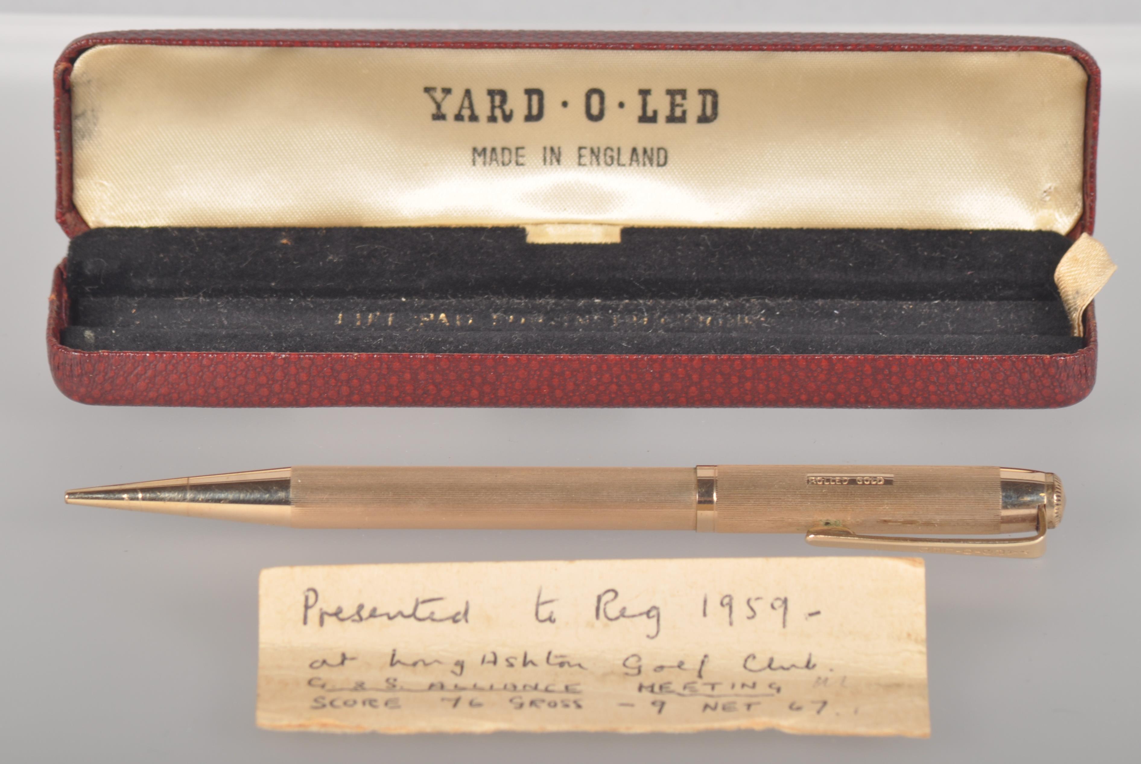 A rolled gold Yard-O- Lead propelling pencil with original fitted case. - Image 3 of 3