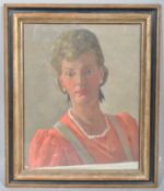 20th century school, Portrait of a lady, oil on canvas,