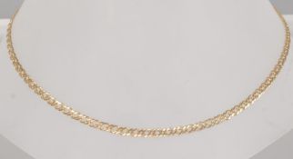 A yellow metal double curb link chain18 inch length, bolt ring clasp.