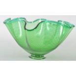 A large Studio glass bowl, by Bob Crook, of handkerchief form,