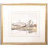 Edward Wesson, Guildford From the River Wey, watercolour, signed lower left, labelled verso,