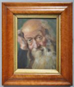 L. Gibourge, 20th century Continental School, bodycolour on paper, portrait of a bearded man,