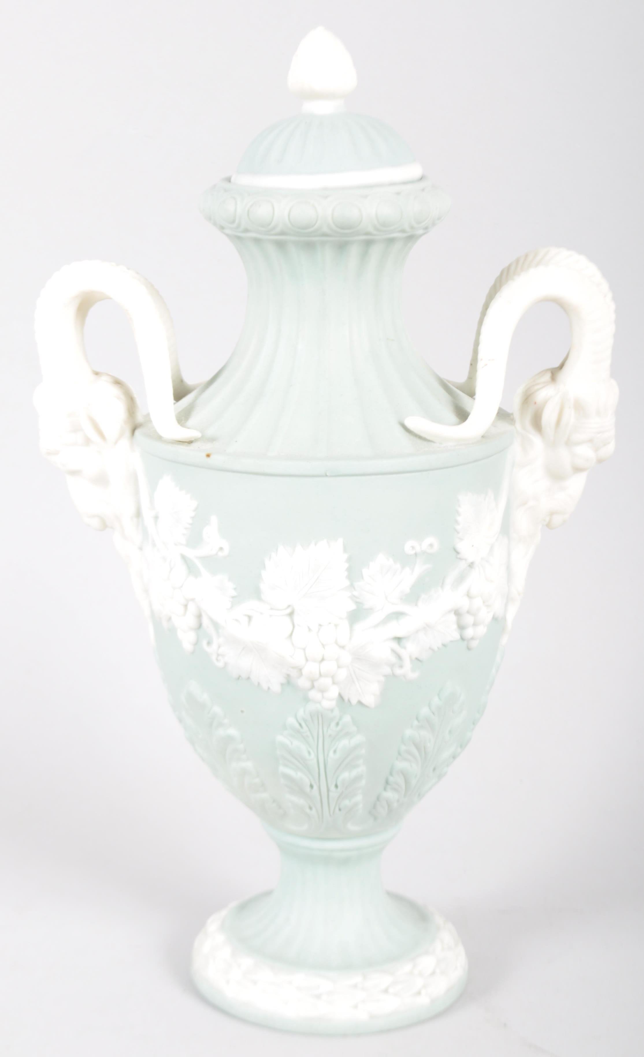 A Continental biscuit urn and cover, late 19th century, after Flaxman model for Wedgwood,