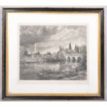 Norman Hirst, mezzotint, An English River landscape, the print dated 1903, signed lower right,