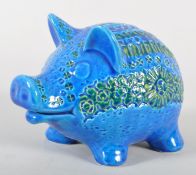 Italica Ars - A late 20th Century retro vintage Italian Montelupo pottery pig money back