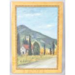 Continental school, A Building in an alpine landscape, oil on canvas,