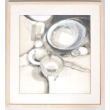 20th century school, 'Still Life', Kitchen Utensils, charcoal, ink, gouache and collage,