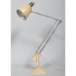 A Hadrill & Horstmann Ltd vintage mid-20th century anglepoise lamp, in cream and chrome,