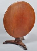 A Victorian mahogany circular tilt top breakfast table,