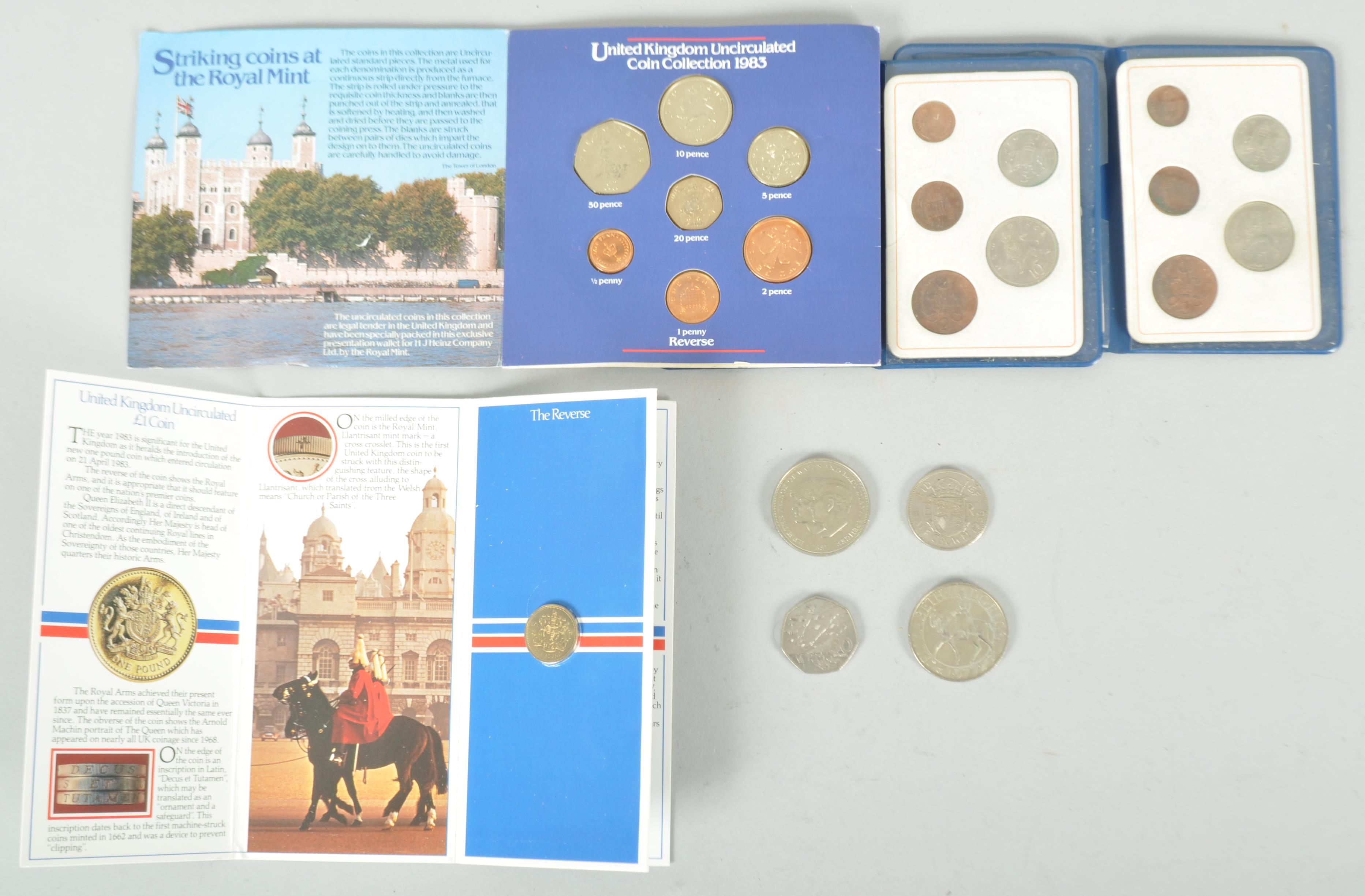 A group of coins, including United Kingdom Uncirculated Coin Collection, 1983,