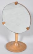 Lucian Ercolani, Ercol, a 1970's retro vintage beech and elm wood free standing vanity mirror,