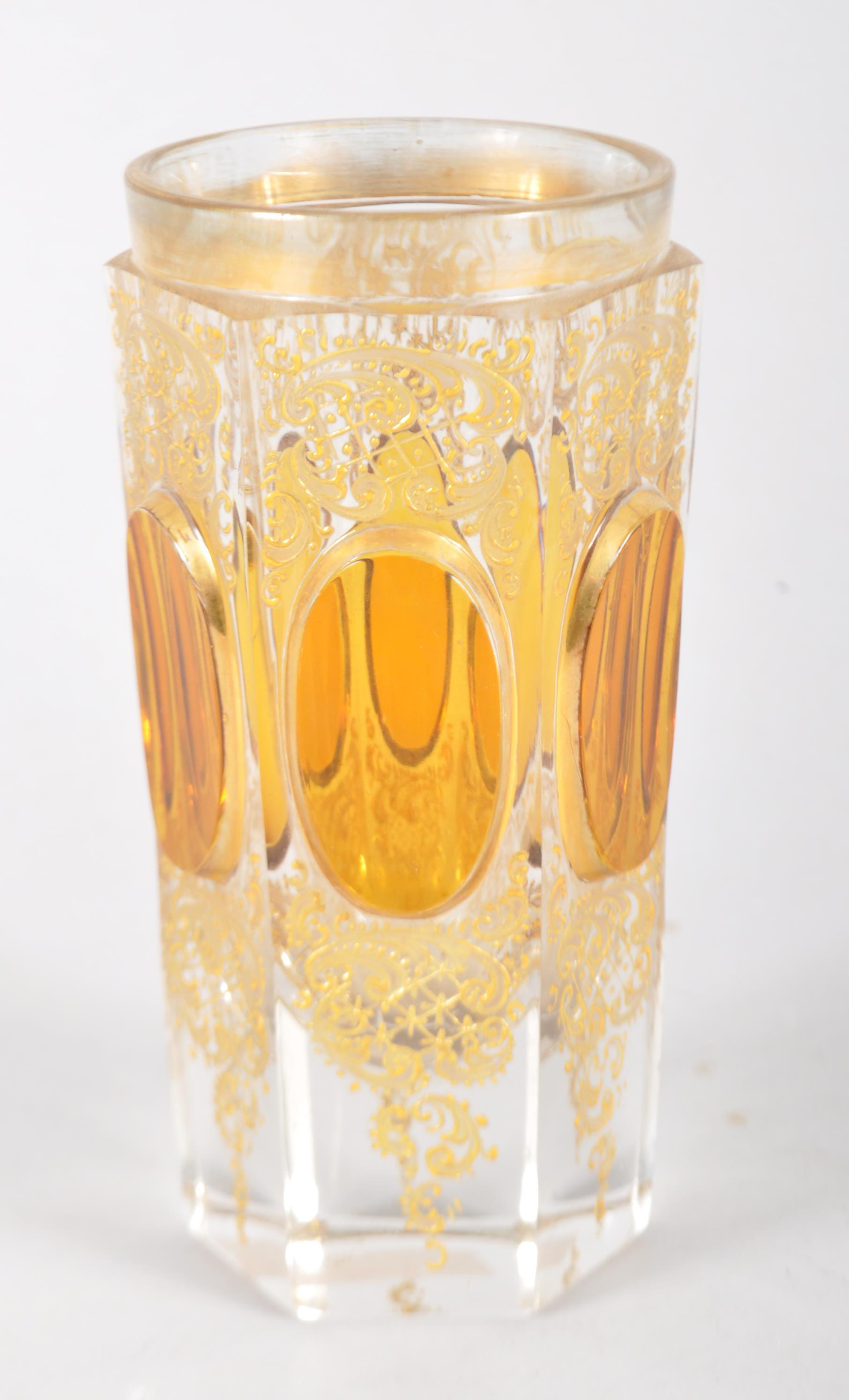 A Bohemian cut glass hexagonal water beaker, mid 19th century,