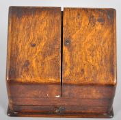 A Victorian oak writing box, late 19th century,