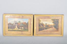 Two oil paintings on board, Pritlewell Southend and a Church, Chingford, Essex,