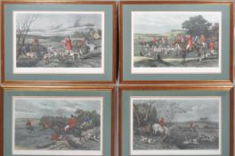 Four framed hunting prints, after paintings by Sheldon Williams, engraved by E G Hester,