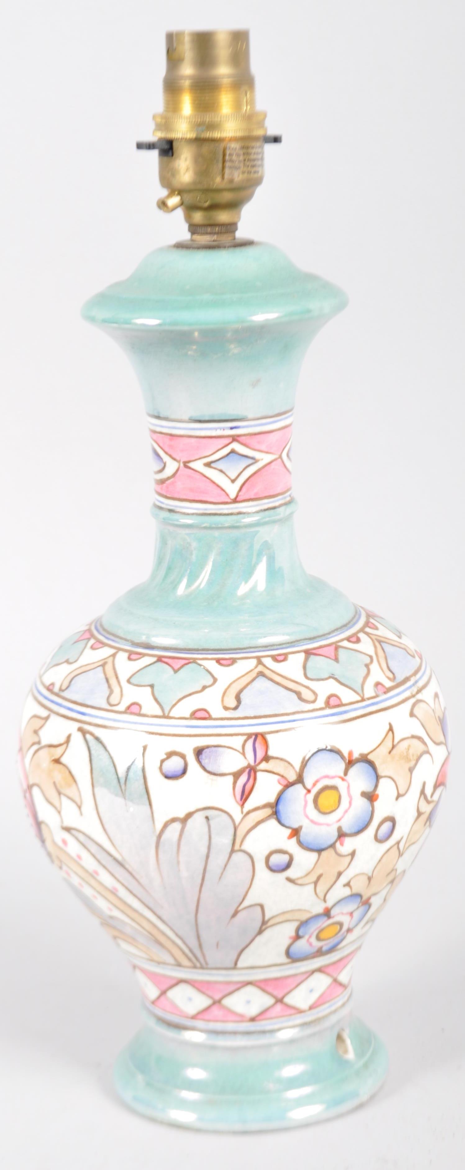 A Charlotte Reed Bursley ware 'Tulip' pattern lamp base, printed and WIG moulded marks,