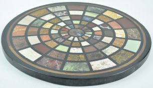 A Derbyshire Ashford style marble veneered round table centre,