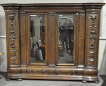 A large Victorian mahogany glazed bookcase, late 19th century,