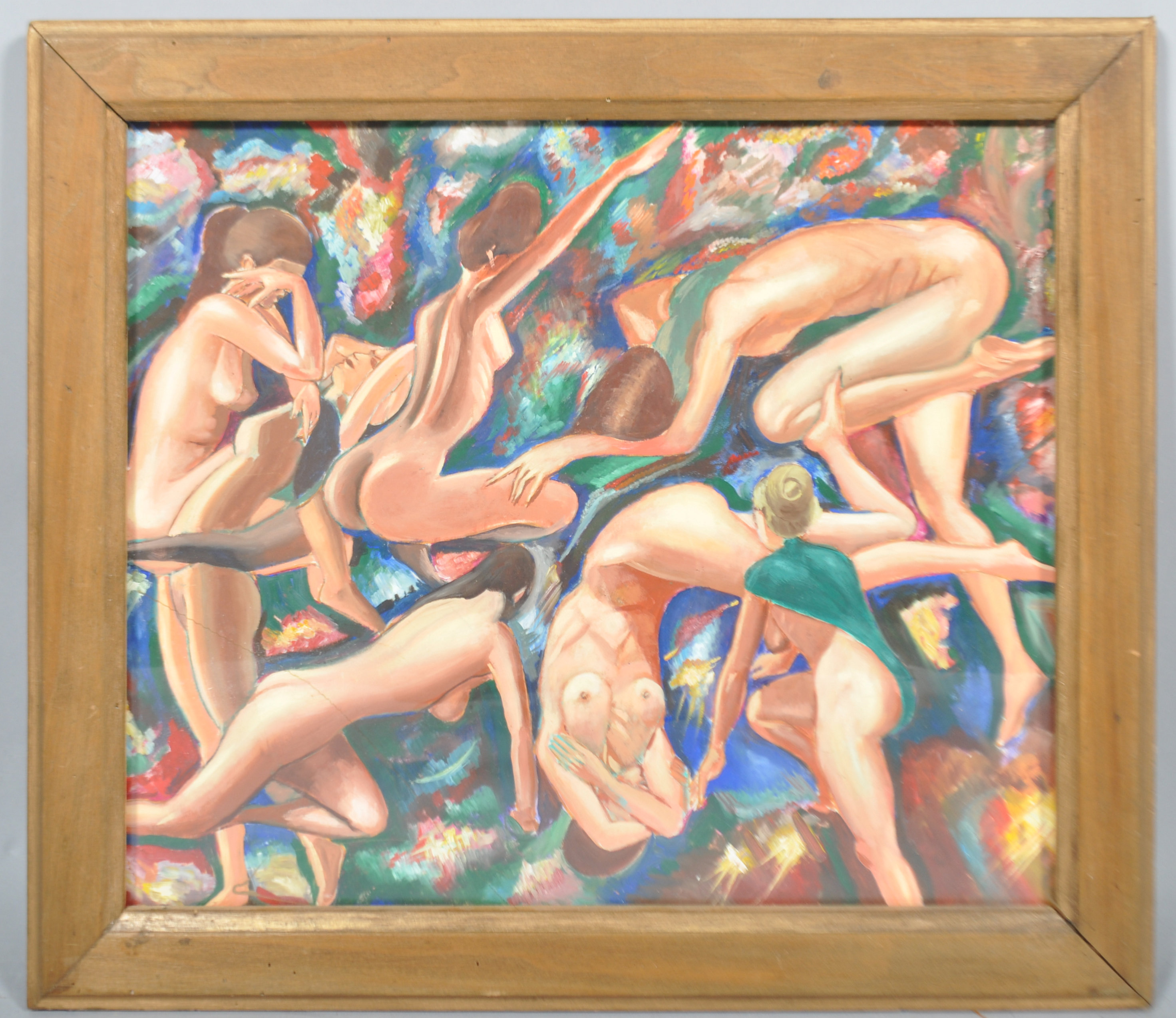 20th century school, Figure studies, oil or body colour on board,