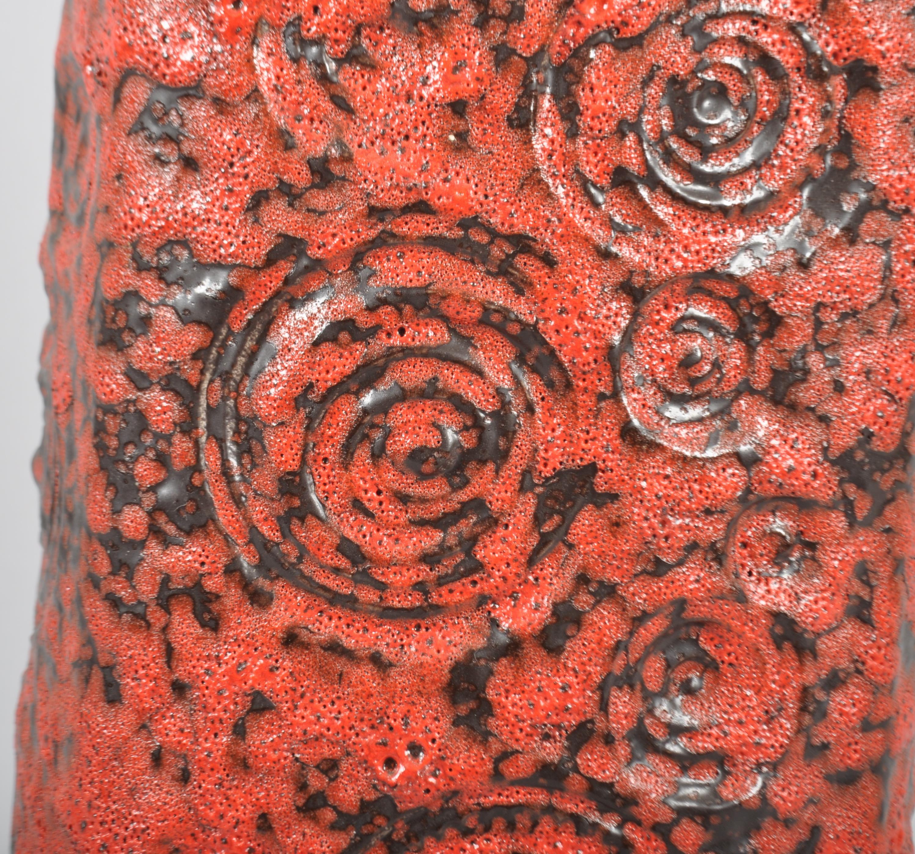 A West German pottery model 282/53 onion pattern floor vase, with fat lava glaze, in red, - Image 2 of 3