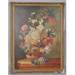 20th century school, still life with a vase of flowers 76cm x 54cm