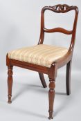 A Victorian mahogany dining chair, mid 19th century,