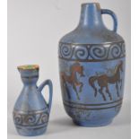 Two Ceramano 'Pergamon' pattern West German pottery jugs, circa 1960, incised marks,